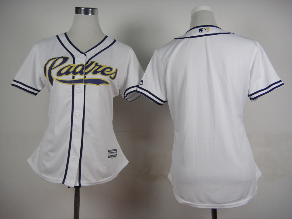 Women San Diego Padres Blank White MLB Jerseys